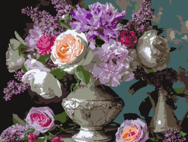 Розпис по номерах 30х40 SS-1315 Різноманітні квіти "Strateg"