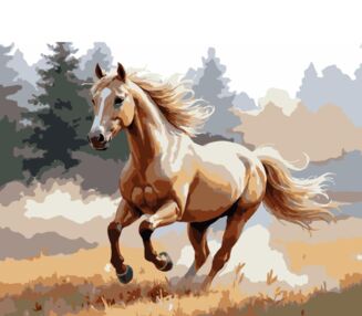 Розпис по номерах 30х40 SS-1317 Кінь у полі "Strateg"