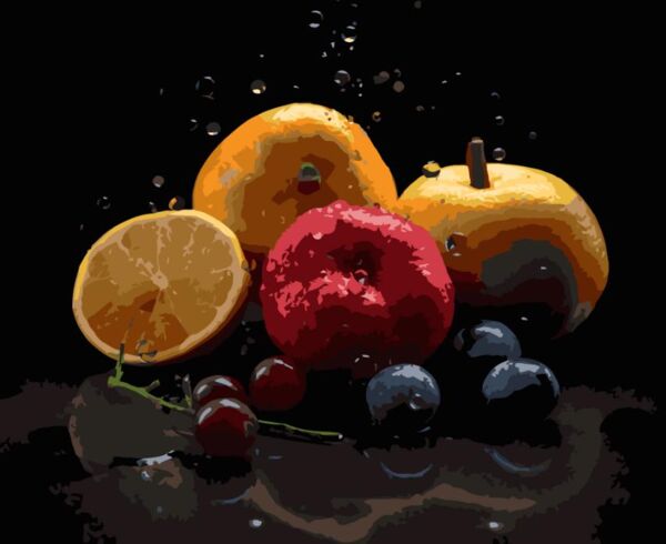 Розпис по номерах 40х50 AH1245 Фруктова композиція на чорному фоні Strateg Ціна (цена) 254.36грн. | придбати  купити (купить) Розпис по номерах 40х50 AH1245 Фруктова композиція на чорному фоні Strateg доставка по Украине, купить книгу, детские игрушки, компакт диски 0