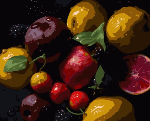 Розпис по номерах 40х50 AH1246 Фрукти на чорному фоні Strateg Ціна (цена) 254.36грн. | придбати  купити (купить) Розпис по номерах 40х50 AH1246 Фрукти на чорному фоні Strateg доставка по Украине, купить книгу, детские игрушки, компакт диски 0