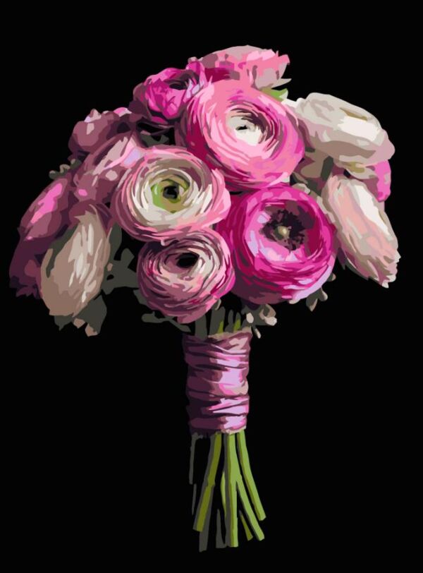 Розпис по номерах 40х50 AH1248 Рожевий букет на чорному фоні Strateg Ціна (цена) 254.36грн. | придбати  купити (купить) Розпис по номерах 40х50 AH1248 Рожевий букет на чорному фоні Strateg доставка по Украине, купить книгу, детские игрушки, компакт диски 0