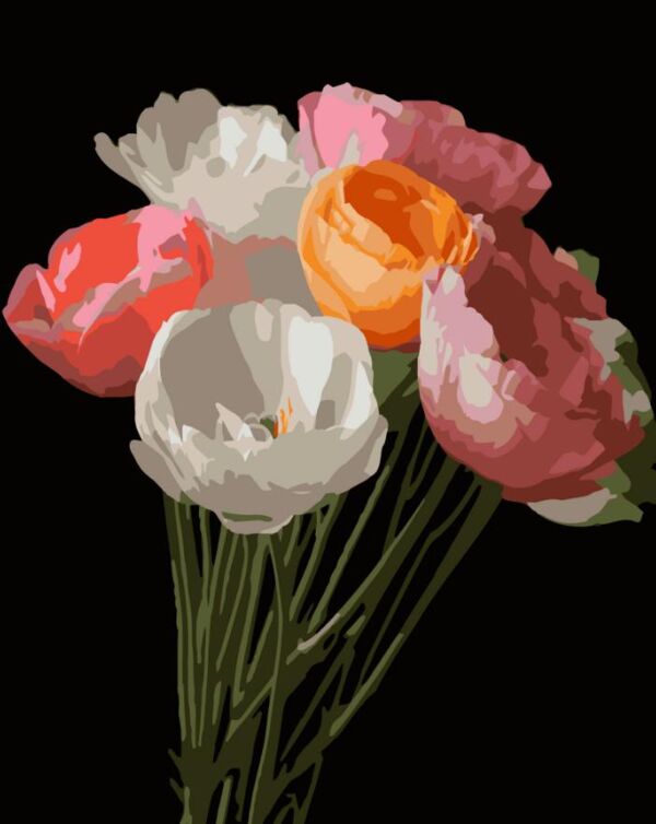 Розпис по номерах 40х50 AH1251 Весняний букет на чорному фоні Strateg Ціна (цена) 254.36грн. | придбати  купити (купить) Розпис по номерах 40х50 AH1251 Весняний букет на чорному фоні Strateg доставка по Украине, купить книгу, детские игрушки, компакт диски 0