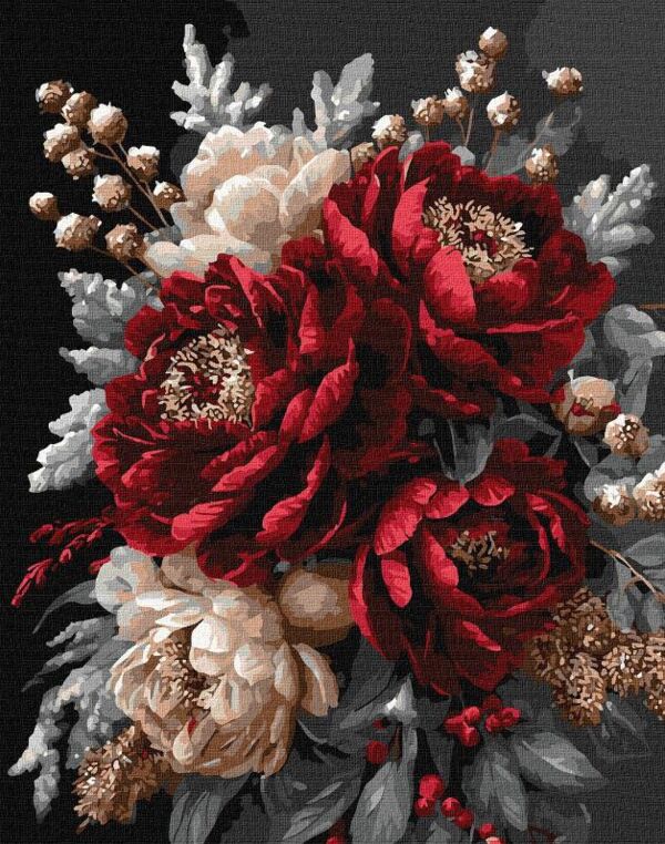 Розпис по номерах 40х50 КНО3343 Квітковий спокій з фарбами металік Ідейка Ціна (цена) 196.50грн. | придбати  купити (купить) Розпис по номерах 40х50 КНО3343 Квітковий спокій з фарбами металік Ідейка доставка по Украине, купить книгу, детские игрушки, компакт диски 0