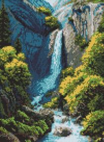 Алмазна мозаїка 30х40 AMO20230 Водоспад у горах "Ідейка"