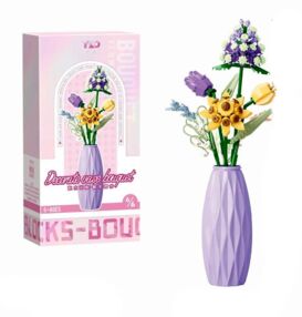 Конструктор YKO Boutigue квіти в фіолетовій вазі P2355
