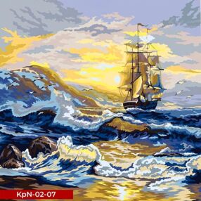 Розпис по номерах 40х40 KpN-02-07 Coloring by numbers розмальовка за номером