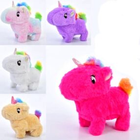 Інтерактивна іграшка Єдиноріг 17 см ходить звук рухає головою та хвостом 5 кольорів FG240408121A