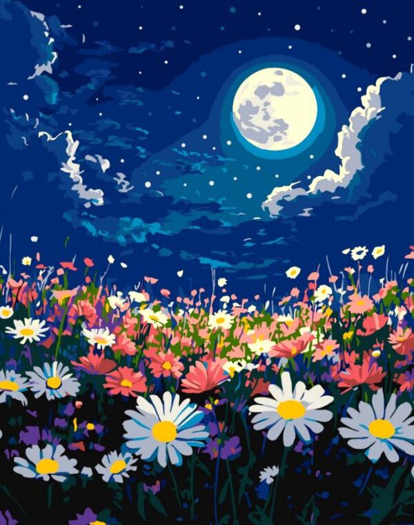 Розпис по номерах 40х50 KHO6386 Містична ніч над весняним лугом Ідейка Ціна (цена) 171.70грн. | придбати  купити (купить) Розпис по номерах 40х50 KHO6386 Містична ніч над весняним лугом Ідейка доставка по Украине, купить книгу, детские игрушки, компакт диски 0