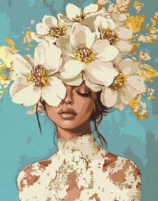 Розпис по номерах 40х50 KHO8726 Квітучі мрії з фарбами металік "Ідейка"