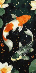 Розпис по номерах 40х80 KHO6760 Рибки коі "Ідейка"