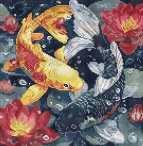 Алмазна мозаїка 40х40 AMO20087 Життя кої "Ідейка"