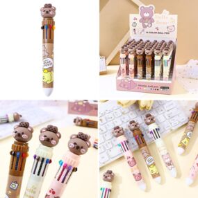 ручка кулькова 10 в 1 10 кольорів Ведмедик SX-3006 95-4