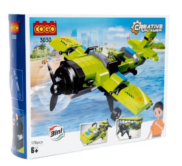Конструктор 178 елементів Креативність Літачок COGO 3030 Ціна (цена) 260.40грн. | придбати  купити (купить) Конструктор 178 елементів Креативність Літачок COGO 3030 доставка по Украине, купить книгу, детские игрушки, компакт диски 0