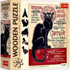 Пазли фігурні з дерева 200 елементів Чорний кіт Trefl