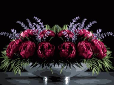 Розпис по номерах 30х40 FH-38 Квітковий настрій на чорному фоні "Strateg"