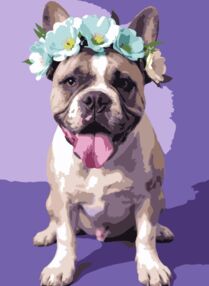 Розпис по номерах 30х40 SS-1283 Пес у віночку "Strateg"