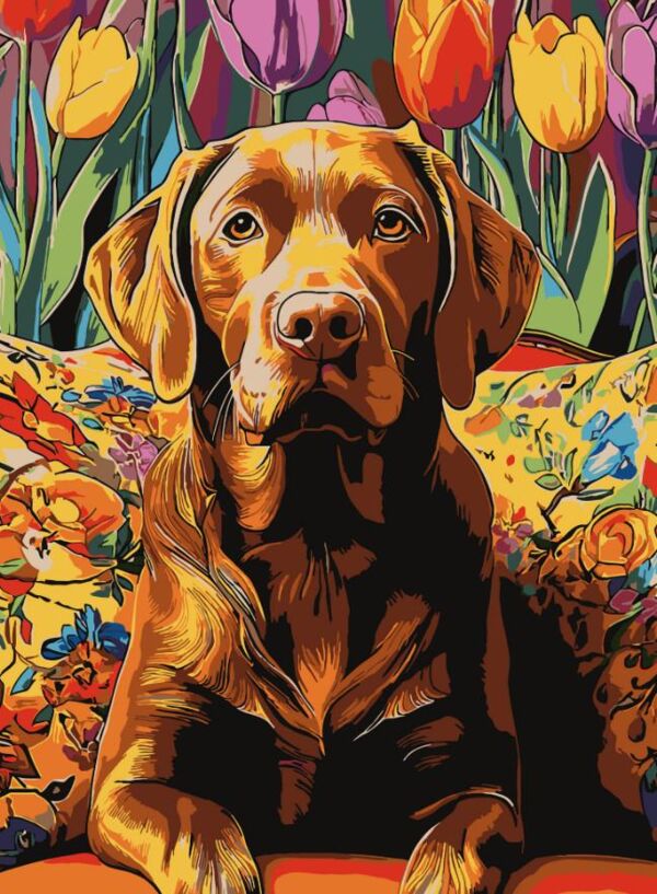 Розпис по номерах 30х40 SS-1288 Пес серед тюльпанів Strateg Ціна (цена) 141.65грн. | придбати  купити (купить) Розпис по номерах 30х40 SS-1288 Пес серед тюльпанів Strateg доставка по Украине, купить книгу, детские игрушки, компакт диски 0