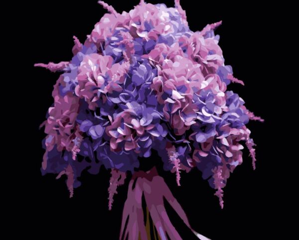 Розпис по номерах 40х50 AH1253 Рожева гліцинія на чорному фоні Strateg Ціна (цена) 254.36грн. | придбати  купити (купить) Розпис по номерах 40х50 AH1253 Рожева гліцинія на чорному фоні Strateg доставка по Украине, купить книгу, детские игрушки, компакт диски 0