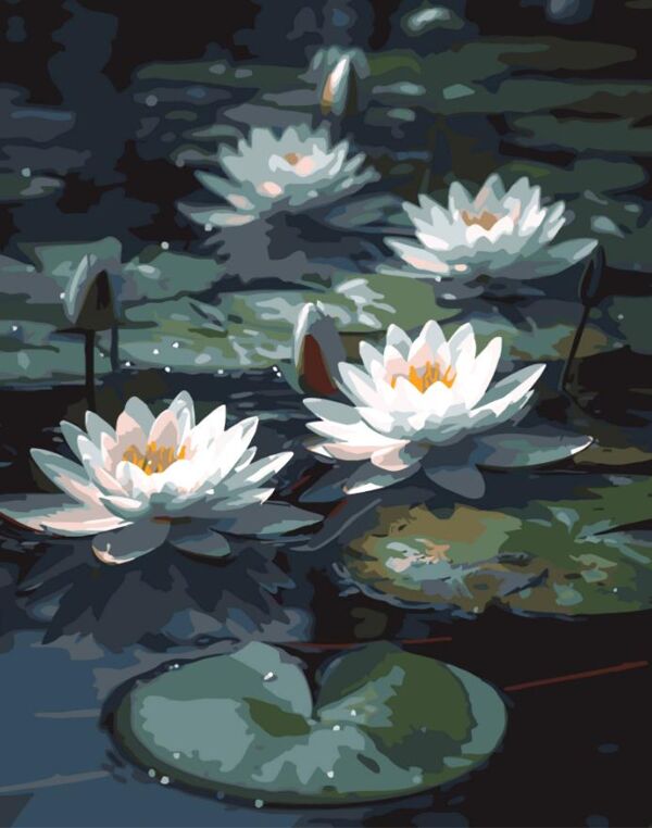 Розпис по номерах 40х50 AH1263 Водяні лілії на чорному фоні Strateg Ціна (цена) 254.36грн. | придбати  купити (купить) Розпис по номерах 40х50 AH1263 Водяні лілії на чорному фоні Strateg доставка по Украине, купить книгу, детские игрушки, компакт диски 0