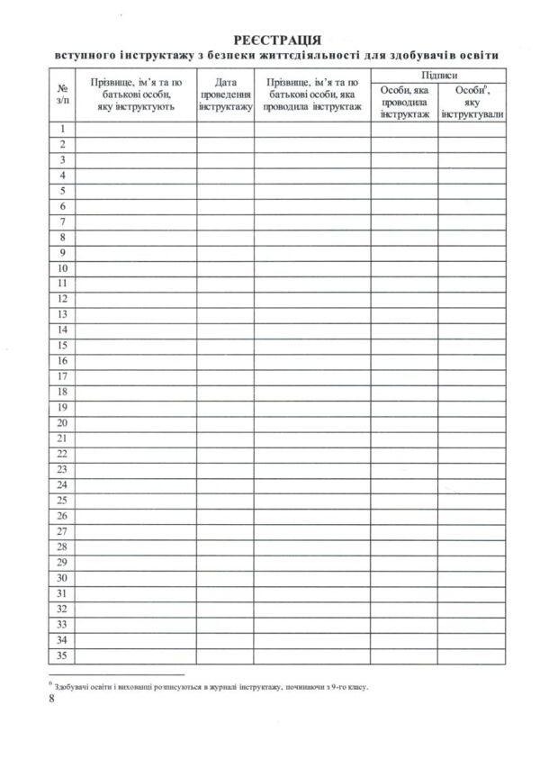 Журнал реєстрації інструктажів Ціна (цена) 48.00грн. | придбати  купити (купить) Журнал реєстрації інструктажів доставка по Украине, купить книгу, детские игрушки, компакт диски 2