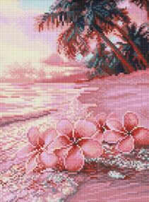 Алмазна мозаїка 30х40 AMO8222 Рожевий пляж "Ідейка"