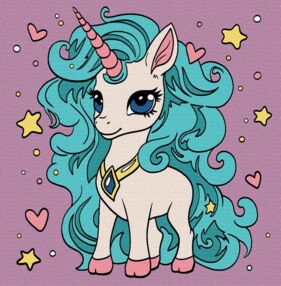 Розпис по номерах 25х25 КНО6102 Фантастична одноріжка "Ідейка"