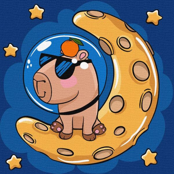 Розпис по номерах 30х30 КНО1281 Капібара на місяці Ідейка Ціна (цена) 156.10грн. | придбати  купити (купить) Розпис по номерах 30х30 КНО1281 Капібара на місяці Ідейка доставка по Украине, купить книгу, детские игрушки, компакт диски 0