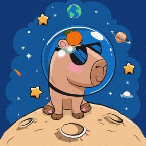 Розпис по номерах 30х30 КНО1291 Капібара в космосі "Ідейка"