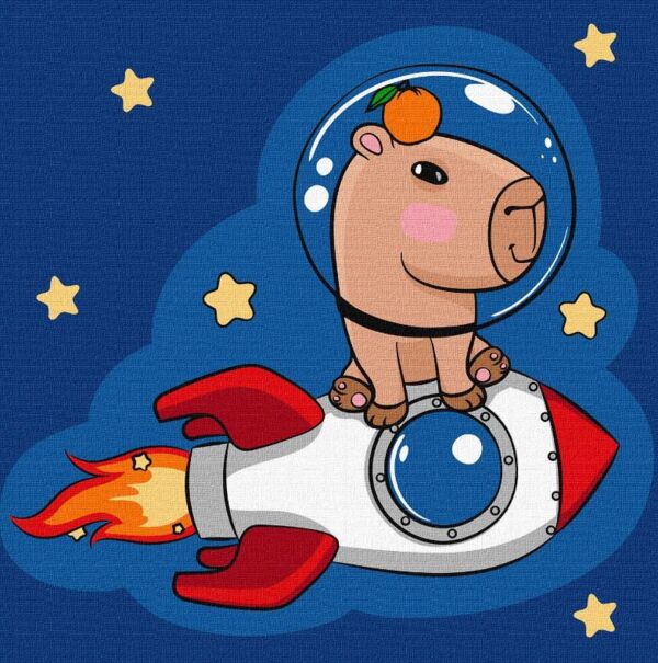 Розпис по номерах 30х30 КНО1299 Капібара на ракеті Ідейка Ціна (цена) 156.10грн. | придбати  купити (купить) Розпис по номерах 30х30 КНО1299 Капібара на ракеті Ідейка доставка по Украине, купить книгу, детские игрушки, компакт диски 0