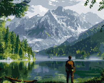 Розпис по номерах 40х50 КНО2902 Гірський краєвид "Ідейка"