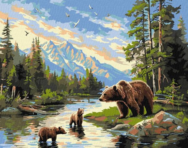 Розпис по номерах 40х50 КНО6630 Ведмедиця і ведмежата Ідейка Ціна (цена) 190.80грн. | придбати  купити (купить) Розпис по номерах 40х50 КНО6630 Ведмедиця і ведмежата Ідейка доставка по Украине, купить книгу, детские игрушки, компакт диски 0