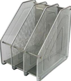 Лоток металевий вертикальний 3 відділення срібний