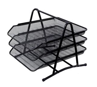 Лоток металевий горизонтальний 3 відділення чорний