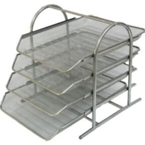 Лоток металевий горизонтальний 4 відділення срібний