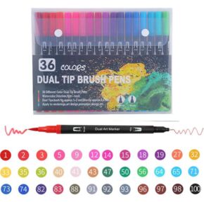 Фломастери маркери 36 кольорів двосторонні в пластиковій упаковці 001-36 112-6