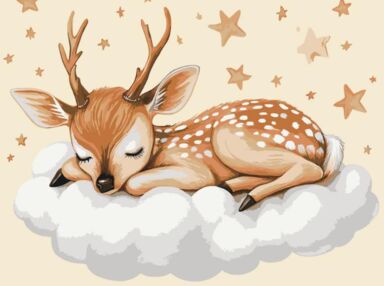 Розпис по номерах 30х40 11598-АC Оленятко на хмаринках "Art Craft" арт крафт