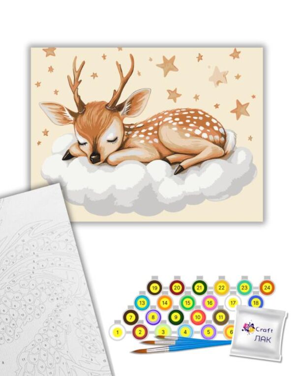 Розпис по номерах 30х40 11598-АC Оленятко на хмаринках Art Craft арт крафт Ціна (цена) 179.00грн. | придбати  купити (купить) Розпис по номерах 30х40 11598-АC Оленятко на хмаринках Art Craft арт крафт доставка по Украине, купить книгу, детские игрушки, компакт диски 1