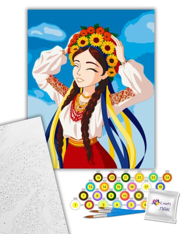 Розпис по номерах 40х50 10056-АC Юна українка Art Craft арт крафт Ціна (цена) 204.00грн. | придбати  купити (купить) Розпис по номерах 40х50 10056-АC Юна українка Art Craft арт крафт доставка по Украине, купить книгу, детские игрушки, компакт диски 1