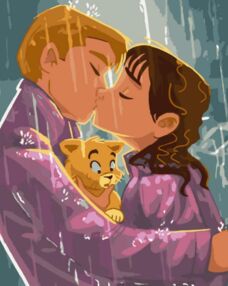 Розпис по номерах 40х50 10271-АC Поцілунок під дощем "Art Craft" арт крафт