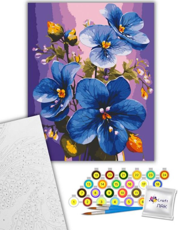 Розпис по номерах 40х50 13097-АC Сині фіалки  Art Craft арт крафт Ціна (цена) 204.00грн. | придбати  купити (купить) Розпис по номерах 40х50 13097-АC Сині фіалки  Art Craft арт крафт доставка по Украине, купить книгу, детские игрушки, компакт диски 1
