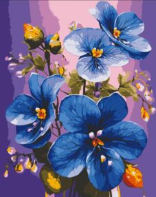 Розпис по номерах 40х50 13097-АC Сині фіалки  "Art Craft" арт крафт