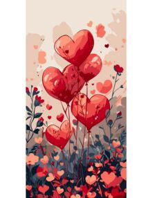 Розпис по номерах 40х80 16517-АC Повітряні серця "Art Craft" арт крафт