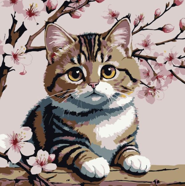 Розпис по номерах 20х20 HH8030 Кіт під цвітом Strateg Ціна (цена) 114.71грн. | придбати  купити (купить) Розпис по номерах 20х20 HH8030 Кіт під цвітом Strateg доставка по Украине, купить книгу, детские игрушки, компакт диски 0