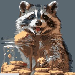 Розпис по номерах 20х20 HH8035 Єнот з печивом "Strateg"