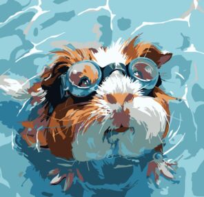 Розпис по номерах 20х20 HH8039 Морська свинка у воді "Strateg"