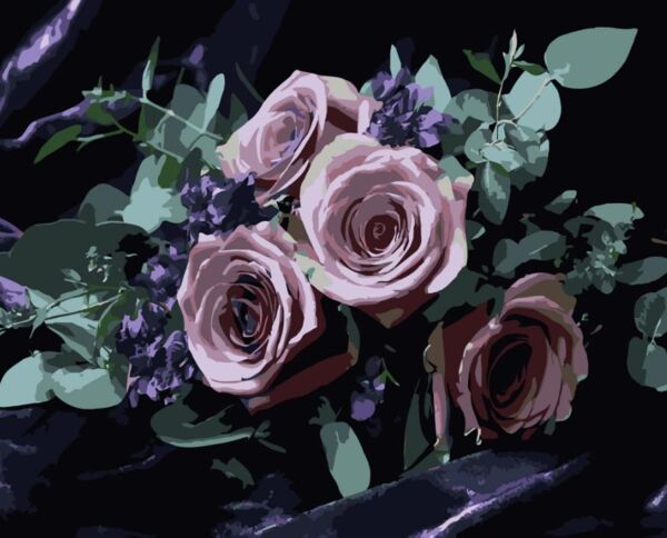 Розпис по номерах 40х50 AH1292 Букет роз на чорному фоні Strateg Ціна (цена) 254.36грн. | придбати  купити (купить) Розпис по номерах 40х50 AH1292 Букет роз на чорному фоні Strateg доставка по Украине, купить книгу, детские игрушки, компакт диски 0