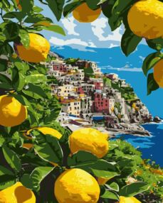 Розпис по номерах 40х50 VG018 Лимонний пейзаж "Strateg"