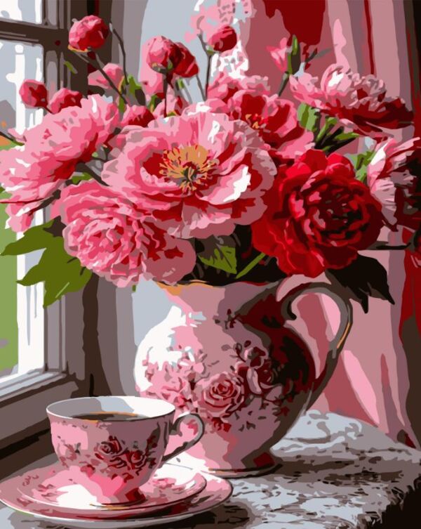 Розпис по номерах 40х50 VG019 Рожевий квітковий ранок Strateg Ціна (цена) 166.09грн. | придбати  купити (купить) Розпис по номерах 40х50 VG019 Рожевий квітковий ранок Strateg доставка по Украине, купить книгу, детские игрушки, компакт диски 0