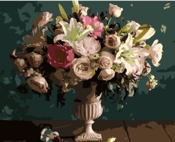 Розпис по номерах 40х50 VG022 Розкішний світлий букет "Strateg"