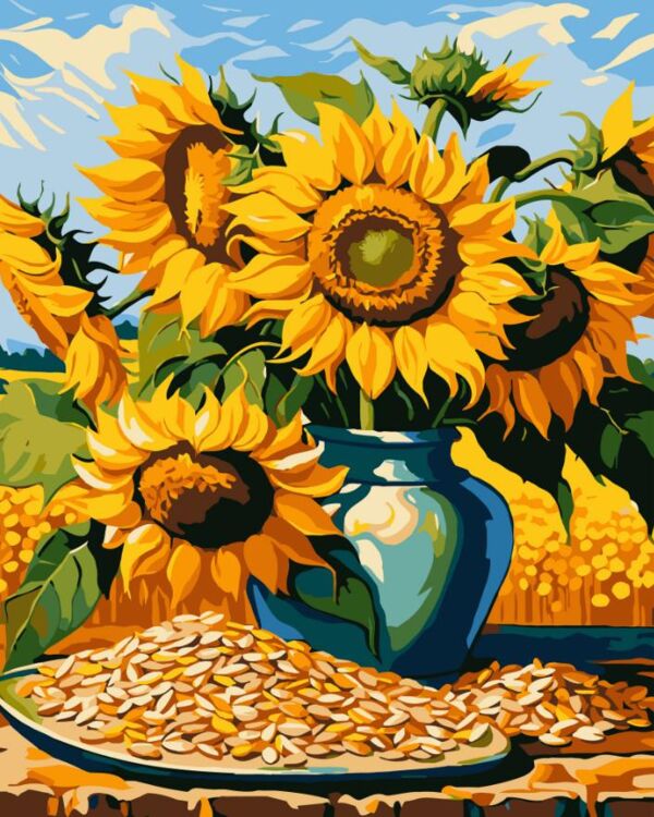 Розпис по номерах 40х50 VG027 Соняшники у вазі Strateg Ціна (цена) 166.09грн. | придбати  купити (купить) Розпис по номерах 40х50 VG027 Соняшники у вазі Strateg доставка по Украине, купить книгу, детские игрушки, компакт диски 0